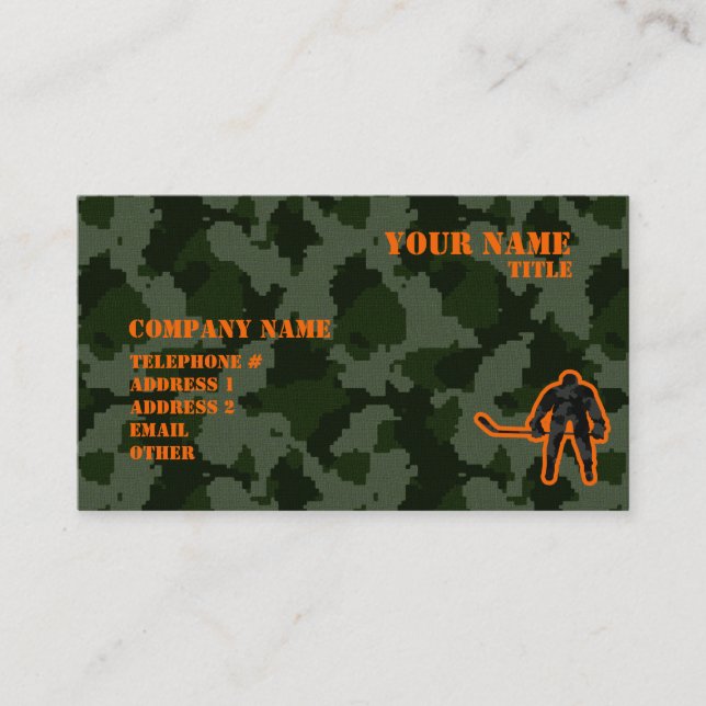 Camo Hockey Visitkort (Framsida)