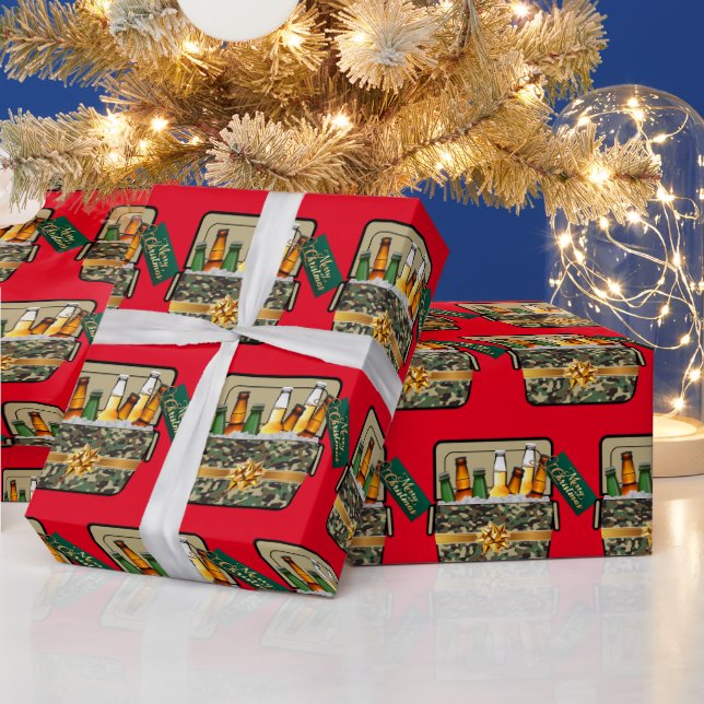 Camo Ice Chest med Beer God jul Presentpapper (Helgdagar)