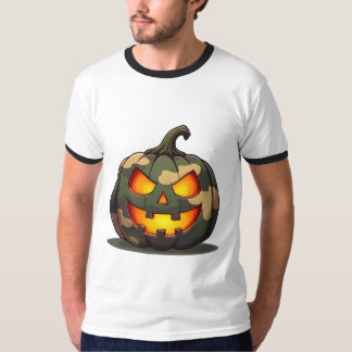 Camo Jack o lantern Veteran Halloween Manar Pumpki T Shirt