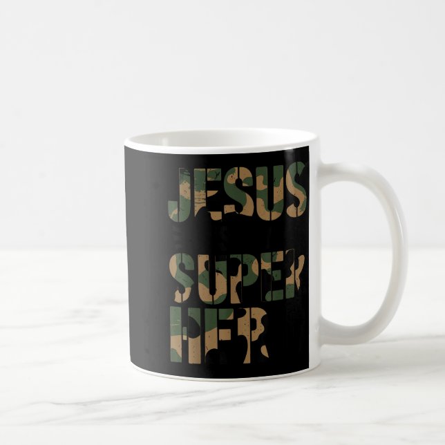 Camo Jesus Is My Superhero Toddler Boys Camouflage Kaffemugg (Höger)