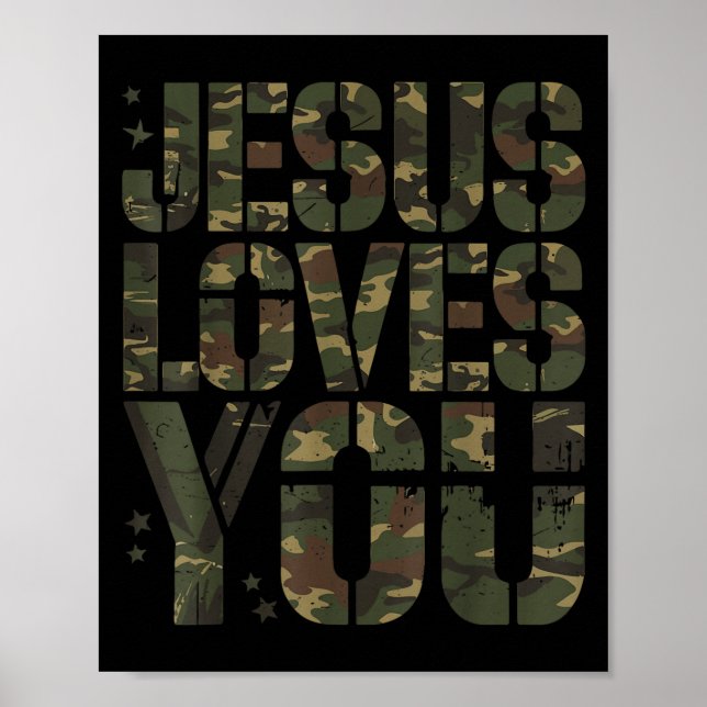 Camo Jesus Kärlek Du Tonåring Girl Funny Christian Poster (Framsidan)