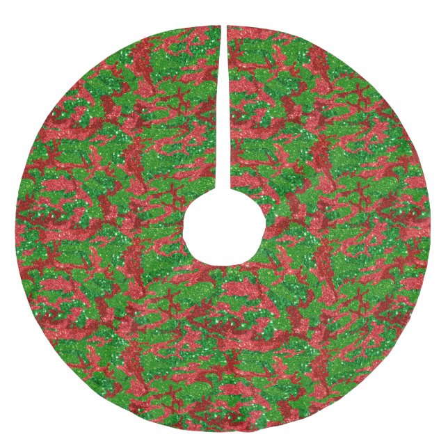 Camo Julafton Glitter Camouflage Julgransmatta Borstad Polyester (Framsidan)