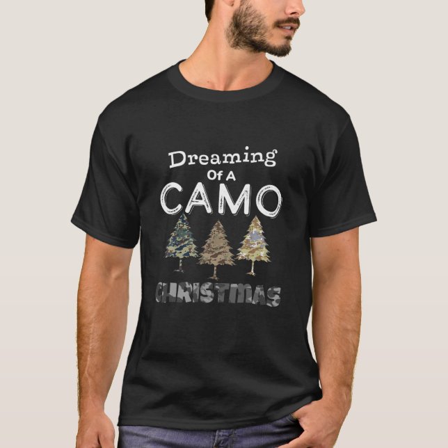 Camo Julgranar ger För manar drömmar om Camo T Shirt (Framsida)