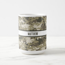 Camo, kamoflauge, , Grönt, Personlig Kaffemugg