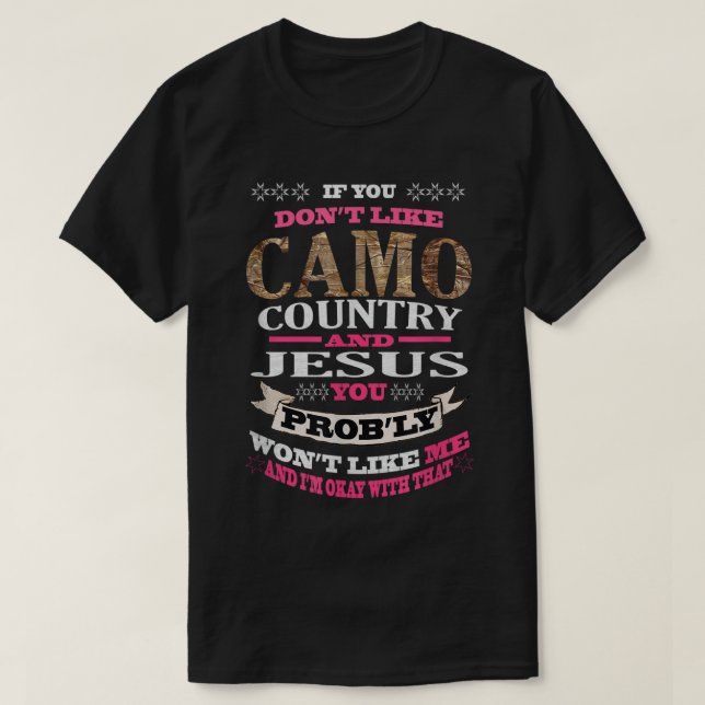 Camo Land Jesus T Shirt (Design framsida)