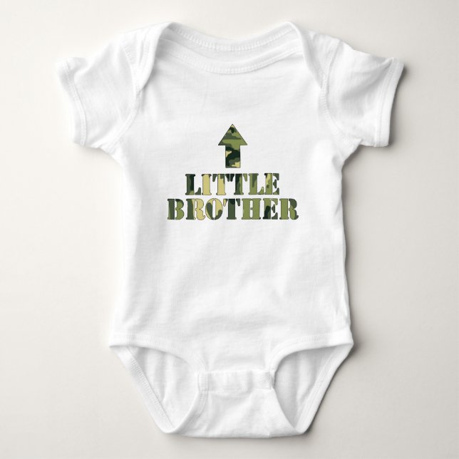 Camo LITTLE Brother-skjorta/underbar babyduschidé Tee (Framsida)