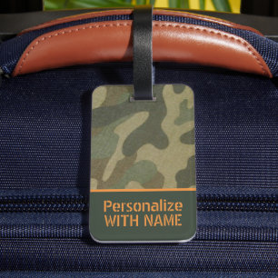 Camo Luggage Tag for Hunter Military Travel Gift Bagagebricka