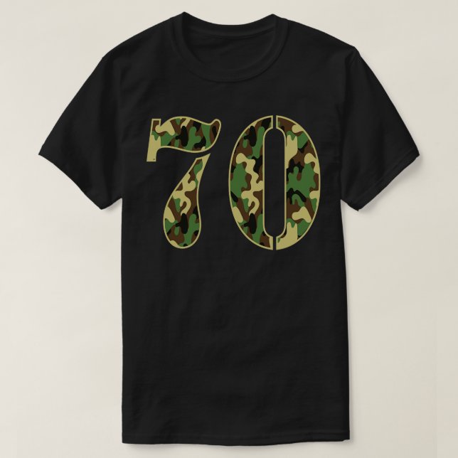 Camo Military Soldier Number 70 Jersey T Shirt (Design framsida)