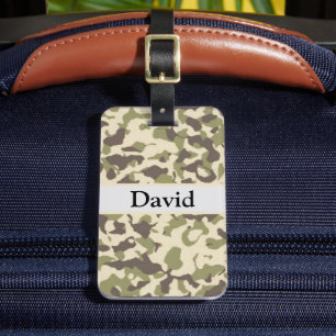 Camo Mönster Add Namn Bagagebricka