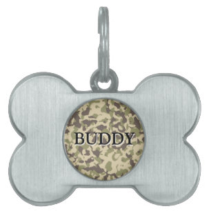 Camo Mönster Add Namn ID-bricka Husdjur