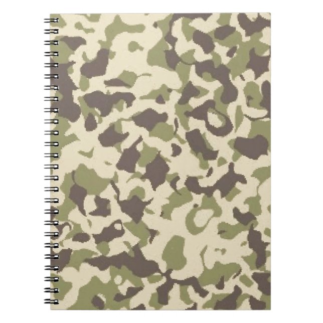 Camo Mönster Anteckningsbok Med Spiral (Framsidan)