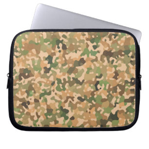 Camo Mönster - Grönt Orange Brown Black Laptop Sleeve