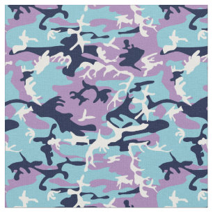 Camo Mönster - Lila Navy Blue White Tyg