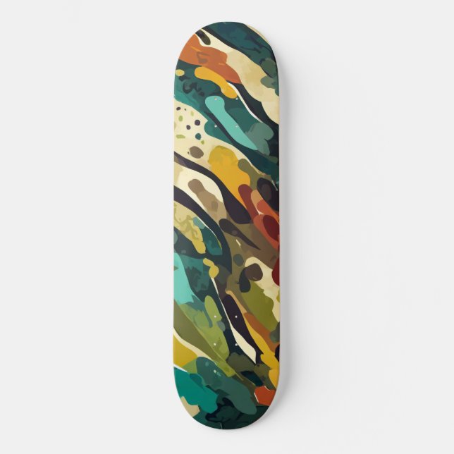Camo mönster med rost och brunt färg mini skateboard bräda 18,5 cm (Framsida)