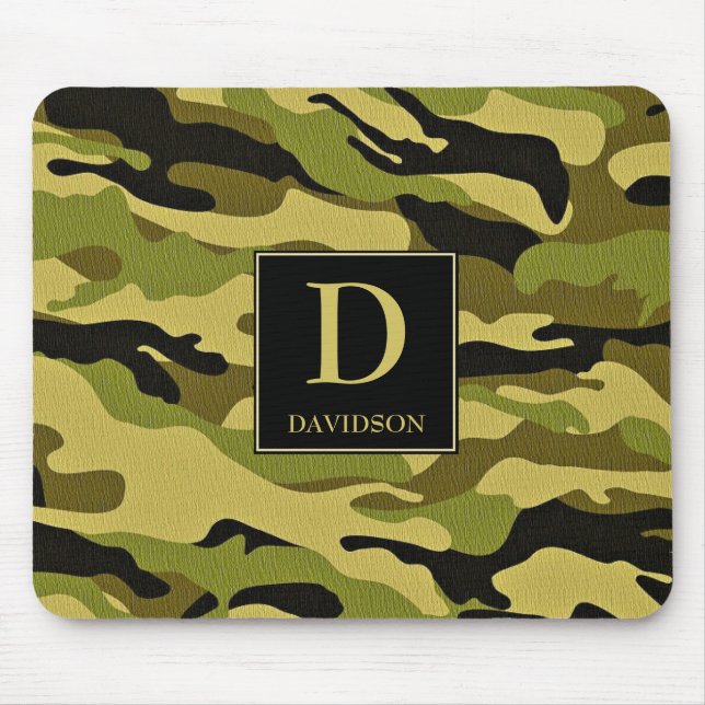 Camo Mousepad med monogramkamouflage Musmatta (Framsidan)