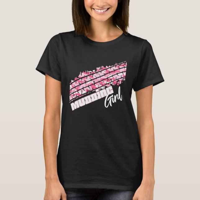Camo Mudding Girl Mud Truck T Shirt (Framsida)
