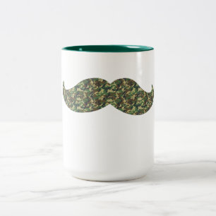 Camo Mustache-kaffet mugg lustigaste svarta mustas