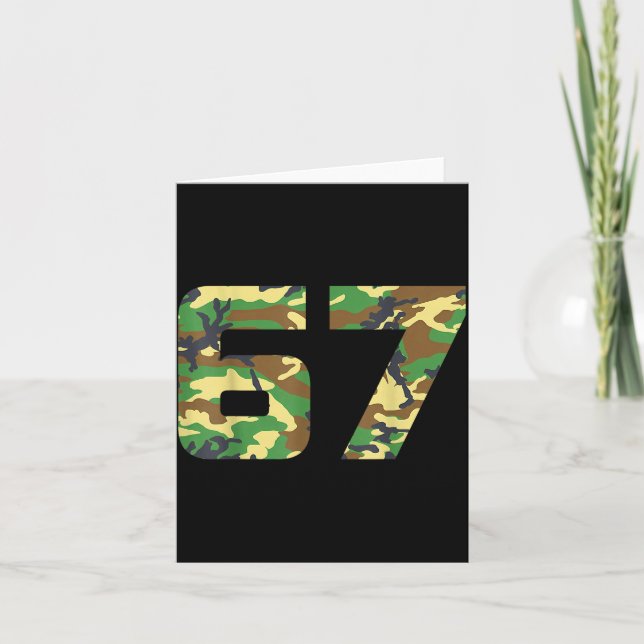 Camo Number 6 7 Funny Meme Costume Six Seven Hunte Kort (Framsida)