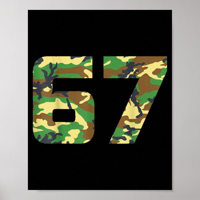 Camo Number 6 7 Funny Meme Costume Six Seven Hunte Poster (Framsidan)