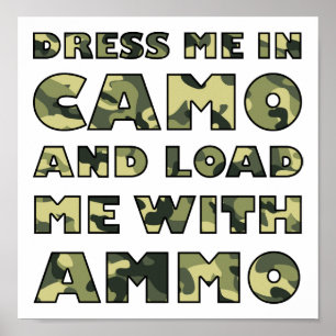 Camo och Ammo Funny Hunting Poster