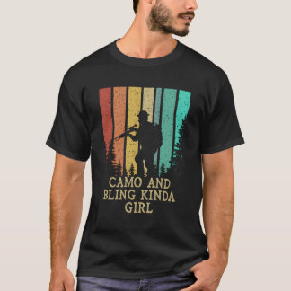 Camo och Bling Kinda Hunting Female Gun Owner Hunt T Shirt