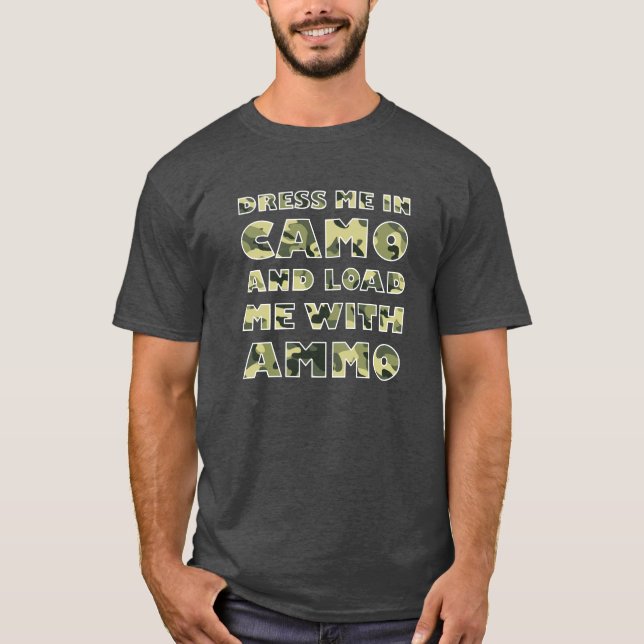 Camo och för jaktTshirt för Ammo rolig blk T Shirt (Framsida)
