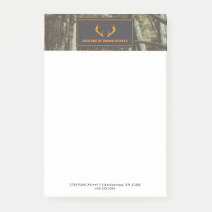 Camo Orange Hjort Antlers utomhusbutiker Post-it Block