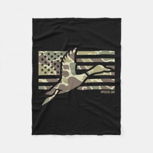 Camo Patriotic Mallard Anka Camouflage som flyger Fleecefilt