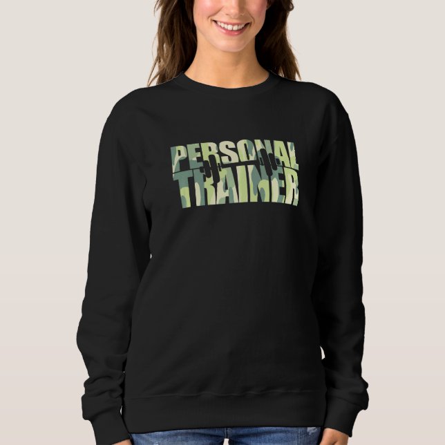 Camo Personal Trainer Camp Fitness Hälsa Instru T Shirt (Framsida)