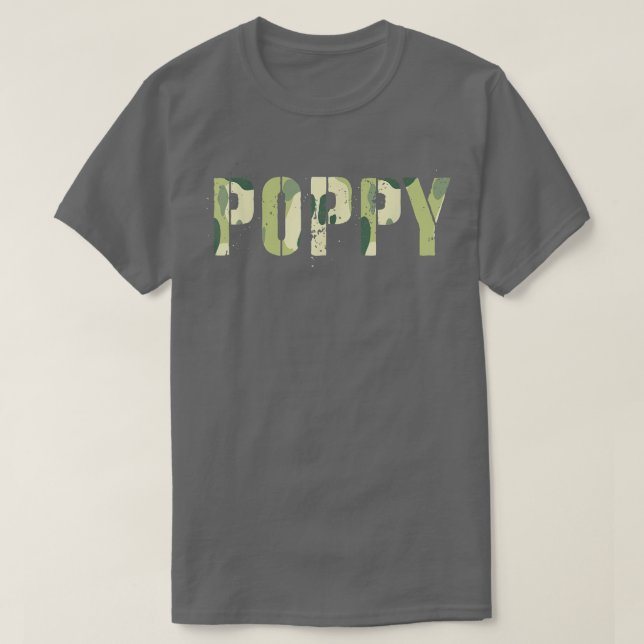 Camo POPPY Pappa Hero Grandpa Man Myth Legend  T Shirt (Design framsida)