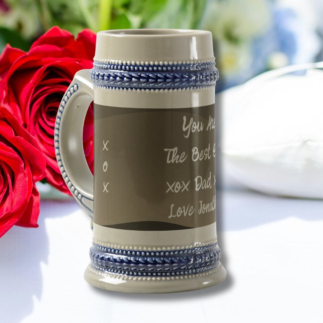 Camo Print Best Pappa någonsin Script Namn Classic Sejdel (Camo Print Best Dad Ever Script Name Classic Cool Beer Stein.)