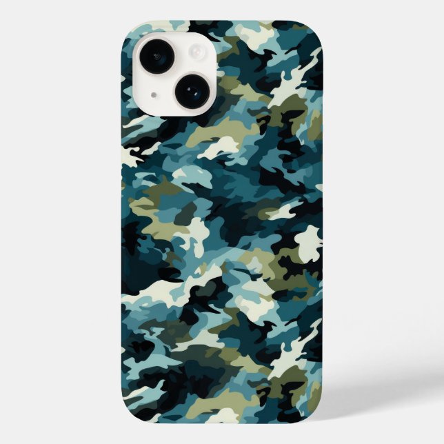 Camo Print iPhone 14 Fodral (Baksida)