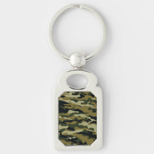 Camo Rektangulärt Silverfärgad Nyckelring