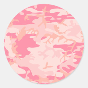 Camo Rosa Girly Trendig Snyggt Modern Runt Klistermärke