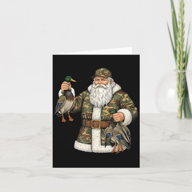 Camo Santa Mallard Duck Hunting Christmas Hunter G Kort (Framsida)