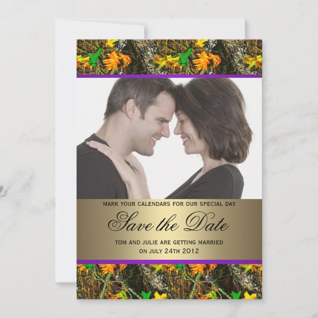 Camo Save the Date Photo Inbjudningar (Framsida)