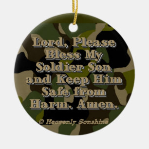 Camo Soldier Son Prayer Julgransprydnad Keramik