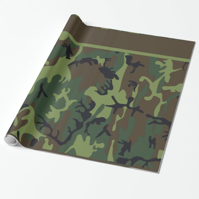 Camo som slår in papper presentpapper (Utrullad)