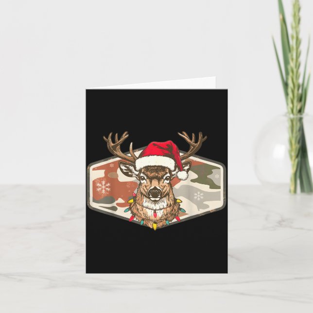 Camo Southern Local Boy Christmas Deer Hunting Xma Kort (Framsida)