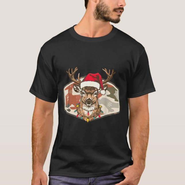 Camo Southern Local Boy Christmas Deer Hunting Xma T Shirt (Framsida)