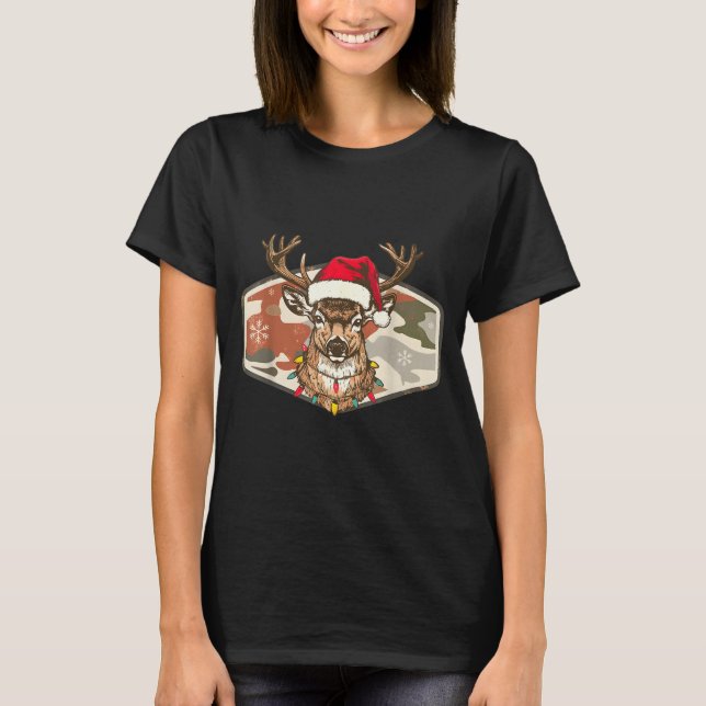 Camo Southern Local Boy Christmas Deer Hunting Xma T Shirt (Framsida)