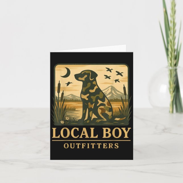 Camo Southern Local Boy Duck Hunting Black Lab Out Kort (Framsida)