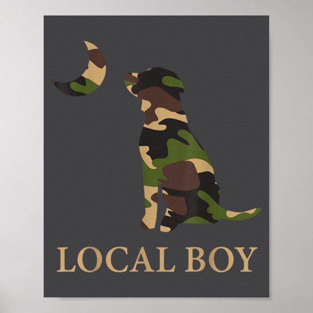 Camo Southern Local Boy Duck Hunting Black Lab Out Poster (Framsidan)