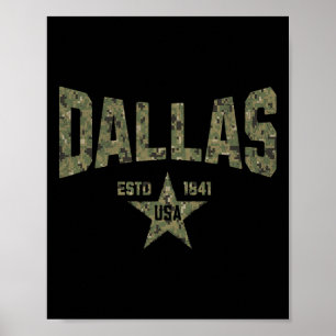 Camo Souvenir Usa Stjärna Dallas Texas Poster