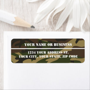 Camo Stencil-Returetiketter Returadress Etikett