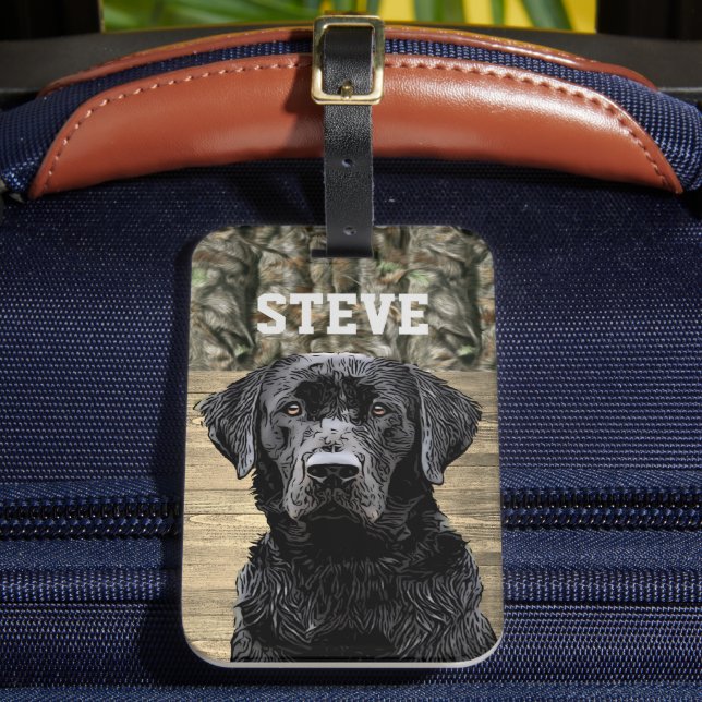 Camo Svart lab Hund aveln Animal Namn Bagagebricka (Framsida Insitu 2)