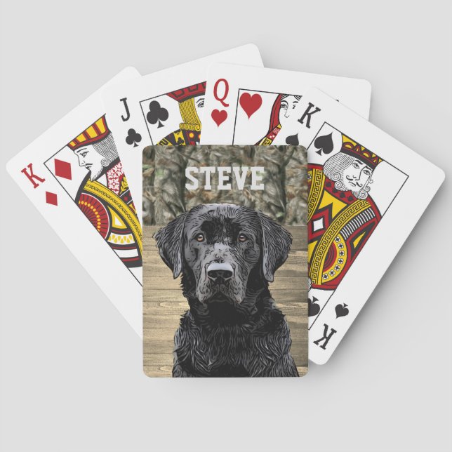Camo Svart lab Hund aveln Animal Namn Casinokort (Baksidan)