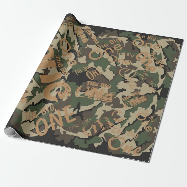 Camo the Big One Wrapping Papper Presentpapper (Utrullad)