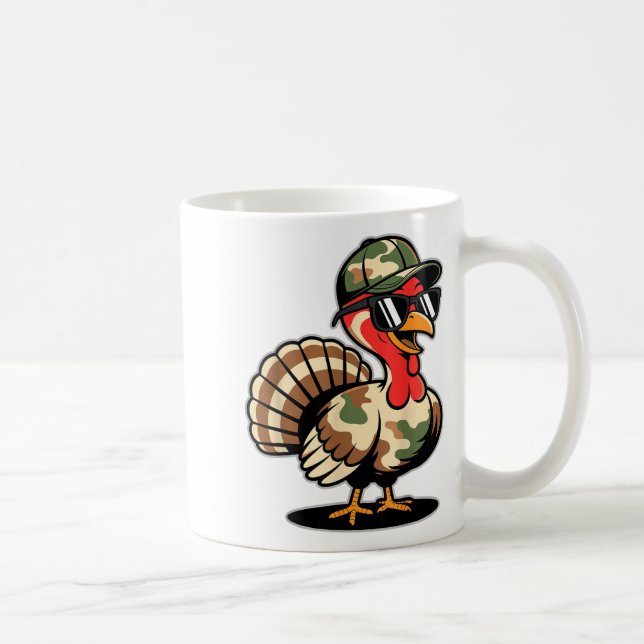 Camo Turkey Day Hunting Fall Thanksgiving  Kaffemugg (Höger)
