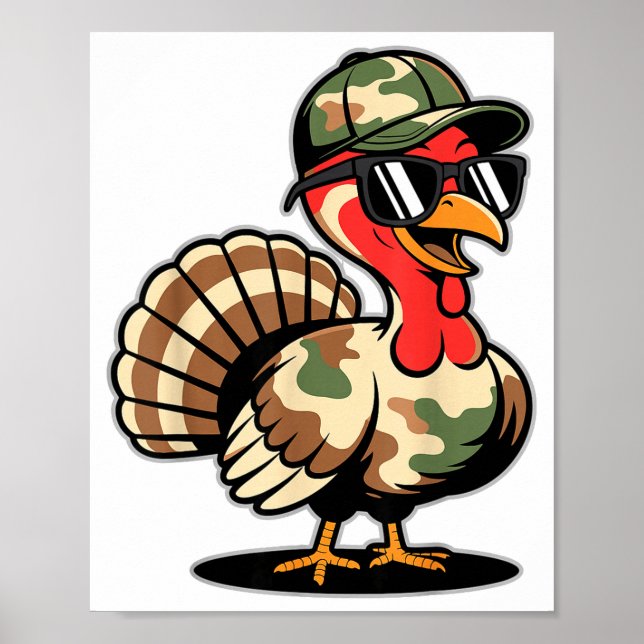 Camo Turkey Day Hunting Fall Thanksgiving  Poster (Framsidan)
